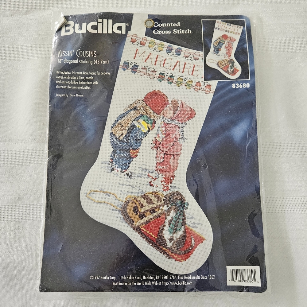 Bucilla Kissin Cousins Counted Cross Stitch Stocking Kit #83680
